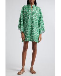 La Vie Style House - Floral Embroidery Cover-up Mini Caftan - Lyst