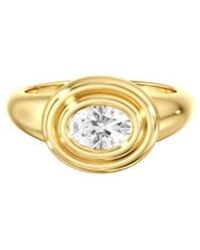 Everlee - Double Bezel Oval Pinky Lab Diamond Ring - Lyst