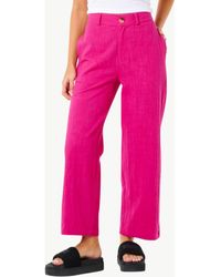 Rip Curl - Vacation Crop Wide Leg Cotton Slub Pants - Lyst