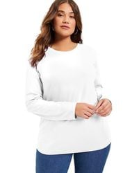 June + Vie - Long-Sleeve Crewneck One + Only Tee - Lyst