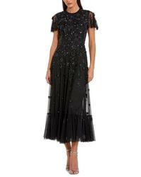 Mac Duggal - Embellished High Neck Cap Sleeve A Line Dress - Lyst