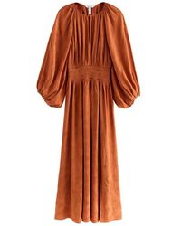 Next - Tonal Jacquard Long Sleeve Maxi Dress - Lyst