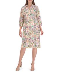 Foxcroft - Sophia Watercolor Cotton Shift Dress - Lyst