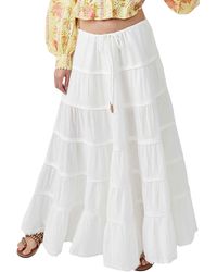 Free People - Free-est Simply Smitten Tiered Cotton Maxi Skirt - Lyst