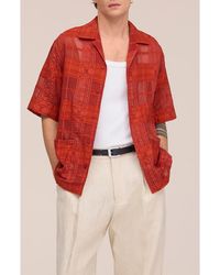 NN07 - Ben 50066 Textured Short Sleeve Button-Up Shirt - Lyst