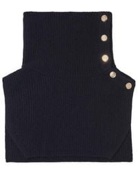Maje - Button-Up Wool Mix Collar Wrap - Lyst