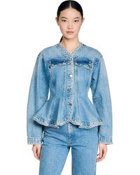 Sandro - Beaded Denim Jacket - Lyst