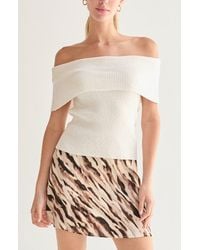 Crescent - Off Shoulder Sweater Knit Top - Lyst