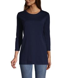 Lands' End - 3/4 Sleeve Cotton Supima Tunic - Lyst