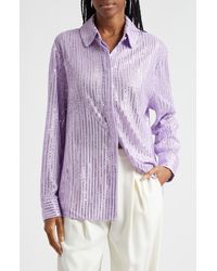Stine Goya - Edel Sequin Stripe Button-up Shirt - Lyst