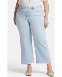 NYDJ - Teresa Exposed Button High Waist Ankle Wide Leg Jeans - Lyst