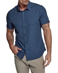 7 Diamonds - Alonzo Dot Print Short Sleeve Performance Button-up Shirt - Lyst