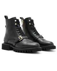 AllSaints - Tori Lug Sole Combat Boot - Lyst