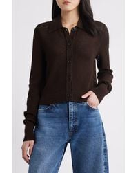 FRAME - The Shrunken Lace Knit Cardigan - Lyst
