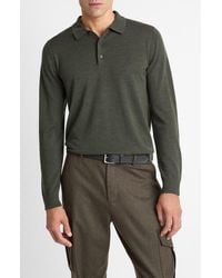 Vince - Long Sleeve Merino Wool Polo - Lyst