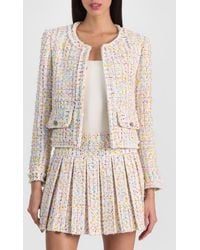 Alice + Olivia - Landon Boxy Crop Tweed Jacket - Lyst