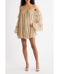 Mango - Cold Shoulder Long Sleeve Minidress - Lyst