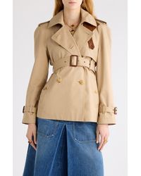 Chloé - Short Cotton Gabardine Trench Coat - Lyst