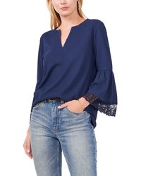 Vince Camuto - Tiered Lace Ruffle Sleeve Top - Lyst