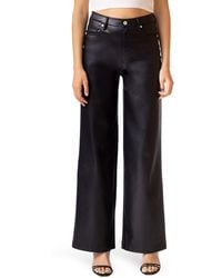 Blank NYC Franklin High Waist Faux Leather Wide Leg Pants in Brown | Lyst