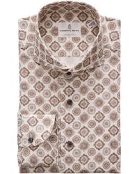 Emanuel Berg - Medallion Print Dobby Button-up Shirt - Lyst