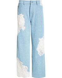 Collina Strada - Mikaela Lace Patched Straight Leg Jeans - Lyst