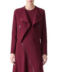 Akris - Ariel Asymmetric Double Face Virgin Wool Crop Jacket - Lyst