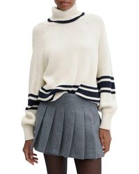 Mango - Stripe Turtleneck Sweater - Lyst