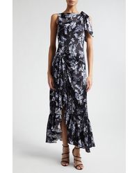 Cinq À Sept - Anwen Floral Asymmetric Hem Silk Maxi Dress - Lyst