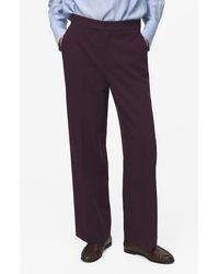 Mango - High Waist Straight Leg Pants - Lyst