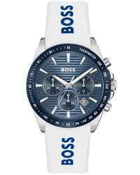 BOSS - Strike Chronograph Silicone Strap Watch, 41Mm - Lyst
