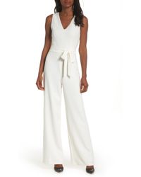 Vince Camuto Tie Front Wide Leg Jumpsuit - White