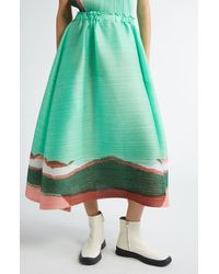 Pleats Please Issey Miyake - Grainy Colors Pleated Midi Skirt - Lyst