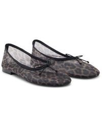 Mango - Animal Print Mesh Ballerina Flat - Lyst