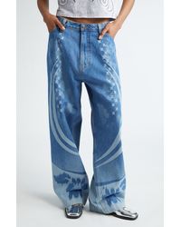 PAOLINA RUSSO - Printed baggy Wide Leg Jeans - Lyst