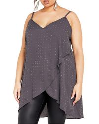 City Chic - Stud High/Low Camisole - Lyst