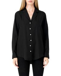 Endless Rose - Notched Lapel Long Sleeve Button-up Shirt - Lyst