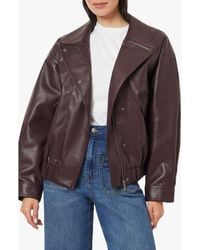 Habitual - Faux Leather Funnel Neck Jacket - Lyst