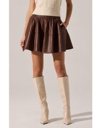 Astr - Chelsey Flare Faux Leather Miniskirt - Lyst