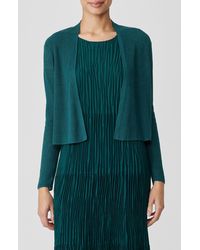 Eileen Fisher - Ribbed Organic Linen & Cotton Cardigan - Lyst