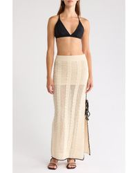 Elan - Open Stitch Side Slit Cover-Up Maxi Skirt - Lyst