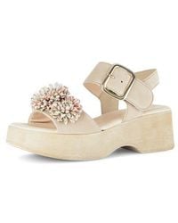 Gabor - Raffia Appliqué Platform Sandal - Lyst