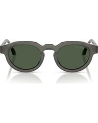 Armani - 47Mm Round Sunglasses - Lyst