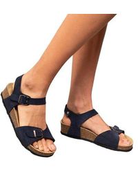Celtic & Co. - Low Wedge Double Buckle Sandal - Lyst