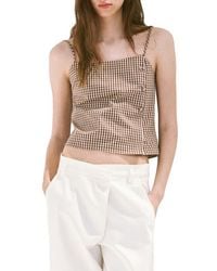 Mango - Gingham Print Crop Camisole - Lyst