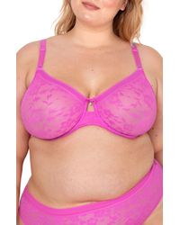 Curvy Couture - No-show Lace Underwire Unlined Bra - Lyst