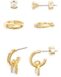 Nordstrom - Set Of 3 Cubic Zirconia Ear Cuffs, Stud & Drop Huggie Hoop Earrings - Lyst