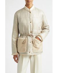 Moncler - Tipule Box Quilted Down Jacket With Faux Fur Trim - Lyst