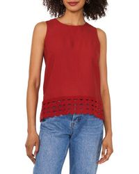 Vince Camuto - Circle Lace Trim Tank - Lyst