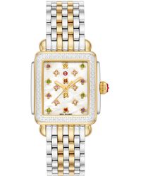 Michele - Deco Mid Fleur Diamond Special Edition Bracelet Watch - Lyst
